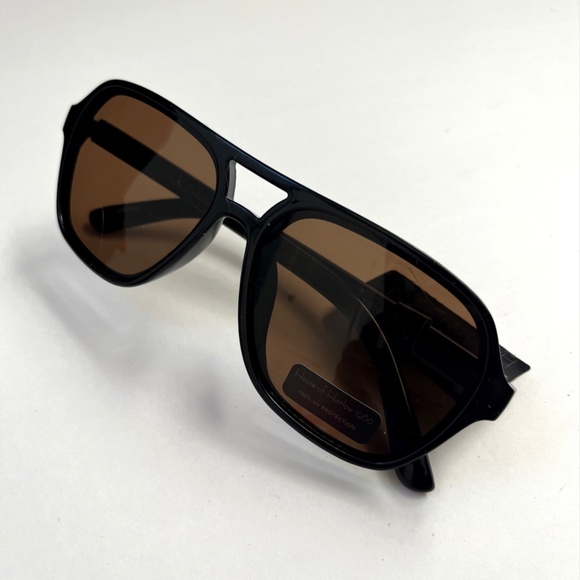 House of Harlow 1960 Aviator Sunglasses Black Double Bridge NWT Acetate Classic - Picture 6 of 6